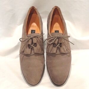 Rockport Suede Ghillie Taupe Suede Oxford Loafer Flats Size 10 #W4023 NWOT